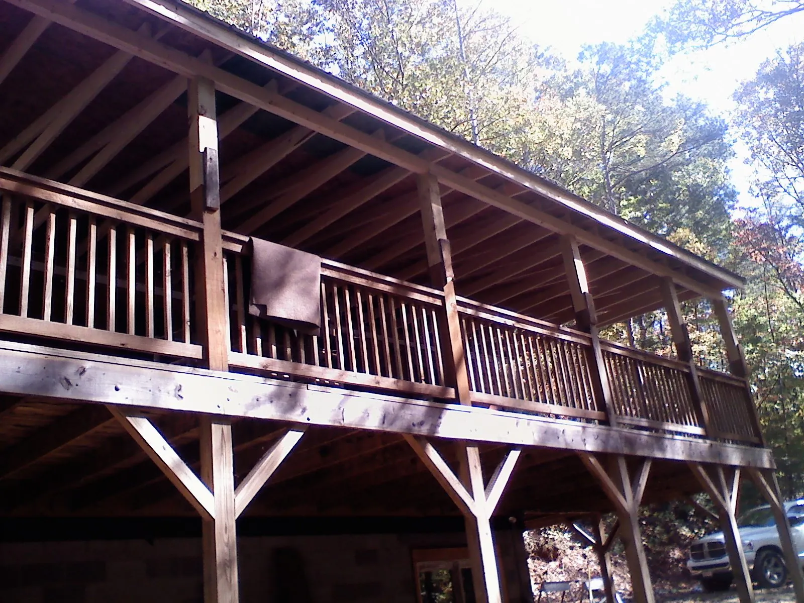 Timber framing under a new elevated porch and deck — Roof Leak Repair in Keezletown by Roofing Brothers